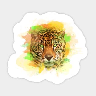 Green and Orange Jaguar Sticker